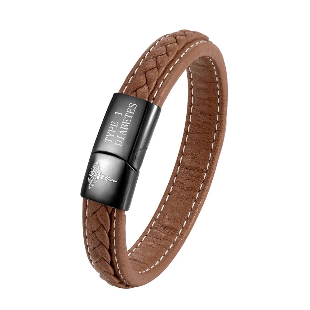 Medizinisches Notfallarmband für Herren - Stilvolle Sicherheit bei Diabetes und Epilepsie
