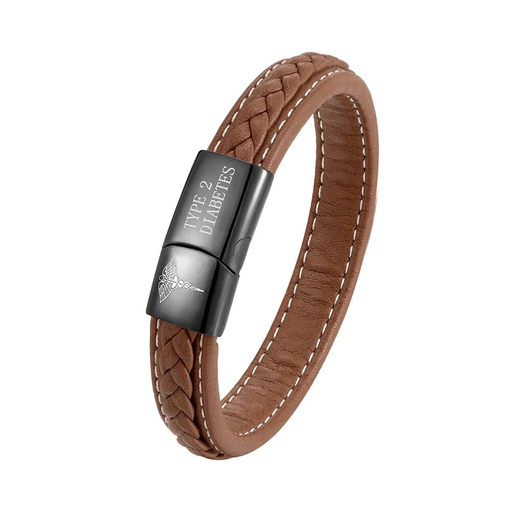 Medizinisches Notfallarmband für Herren - Stilvolle Sicherheit bei Diabetes und Epilepsie