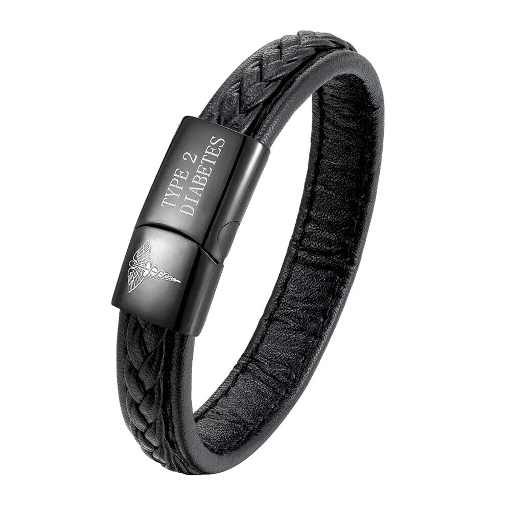 Medizinisches Notfallarmband für Herren - Stilvolle Sicherheit bei Diabetes und Epilepsie