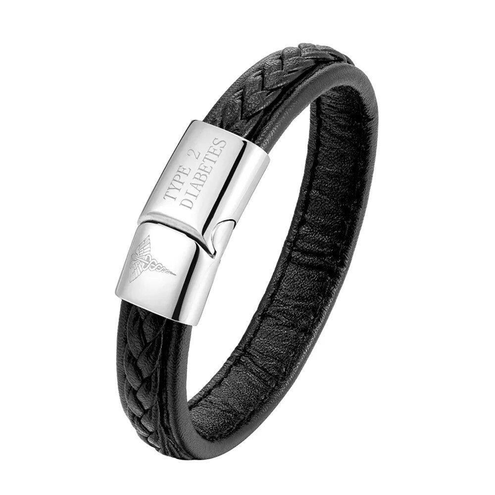 Medizinisches Notfallarmband für Herren - Stilvolle Sicherheit bei Diabetes und Epilepsie