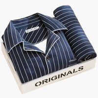 Herren-Pyjama-Set mit Hemd und langer Hose