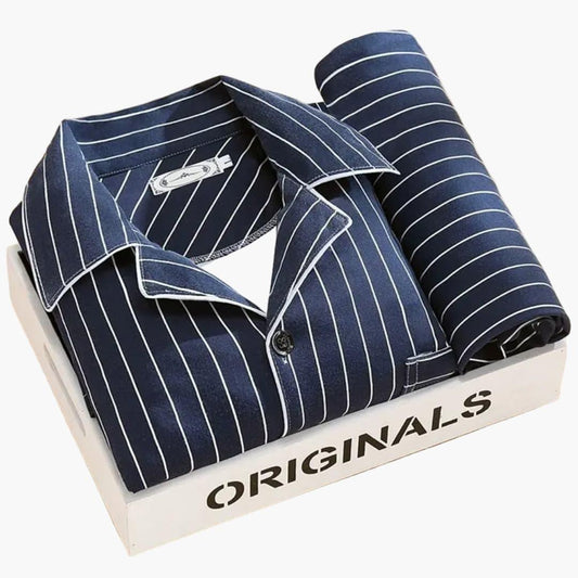 Herren-Pyjama-Set mit Hemd und langer Hose