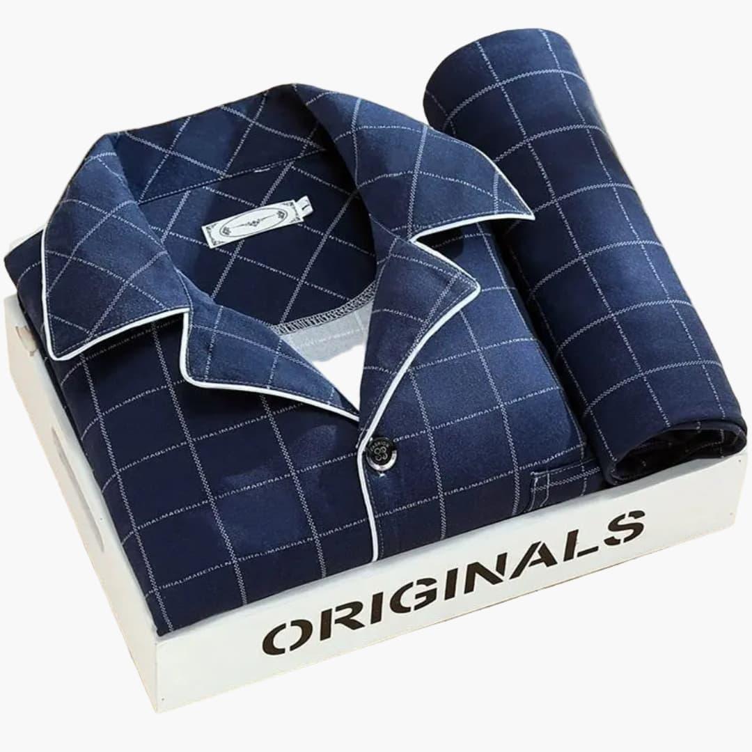 Herren-Pyjama-Set mit Hemd und langer Hose