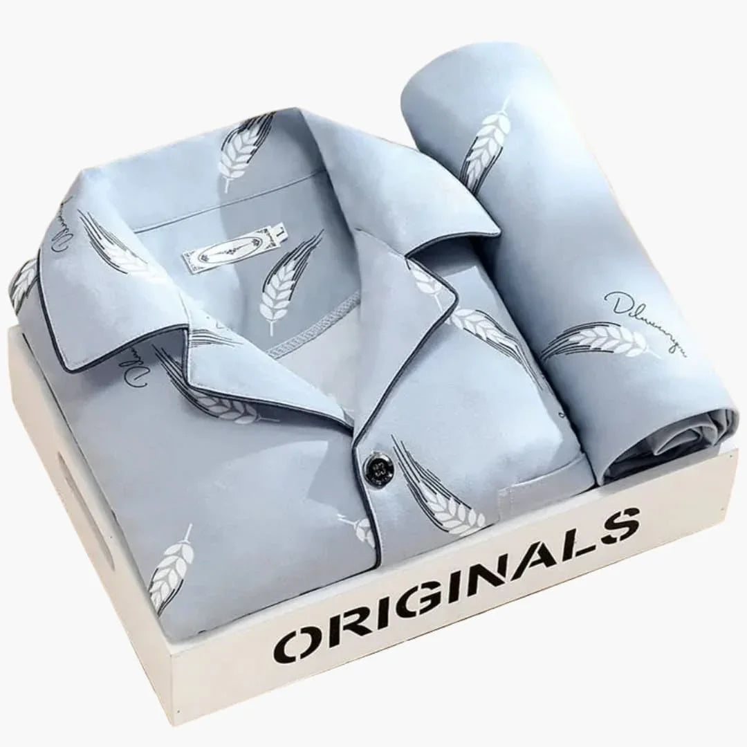 Herren-Pyjama-Set mit Hemd und langer Hose
