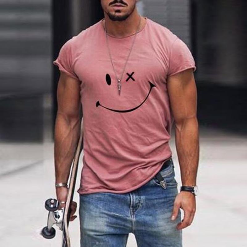 Herren-T-Shirt mit grafischem Smiley-Muster
