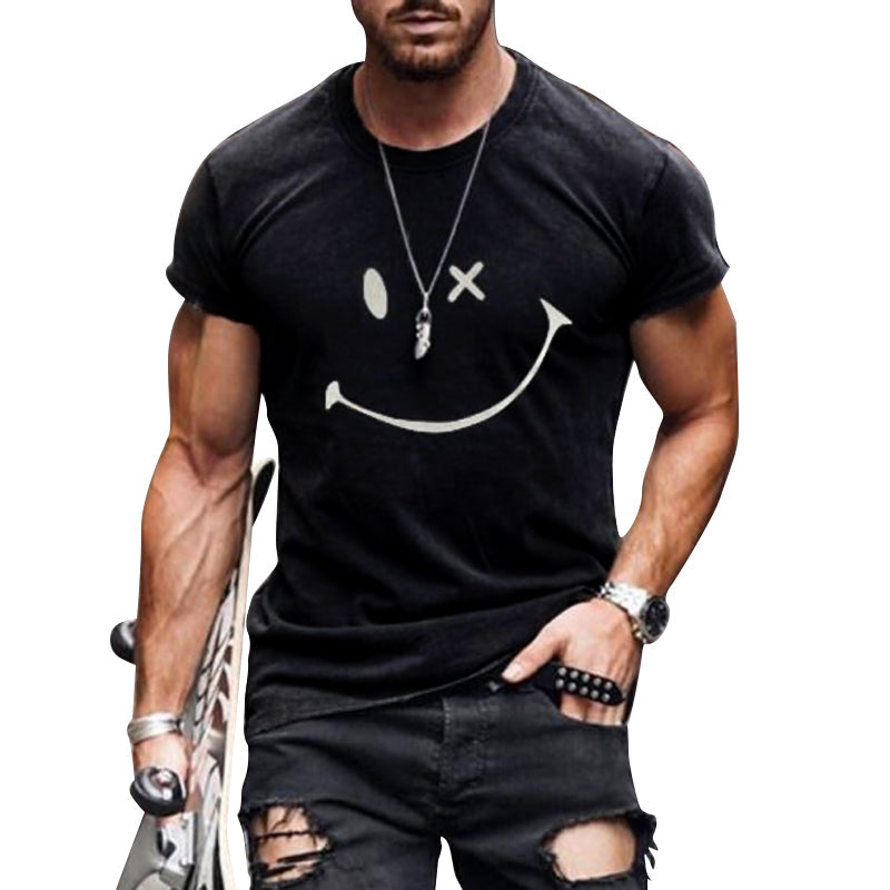 Herren-T-Shirt mit grafischem Smiley-Muster