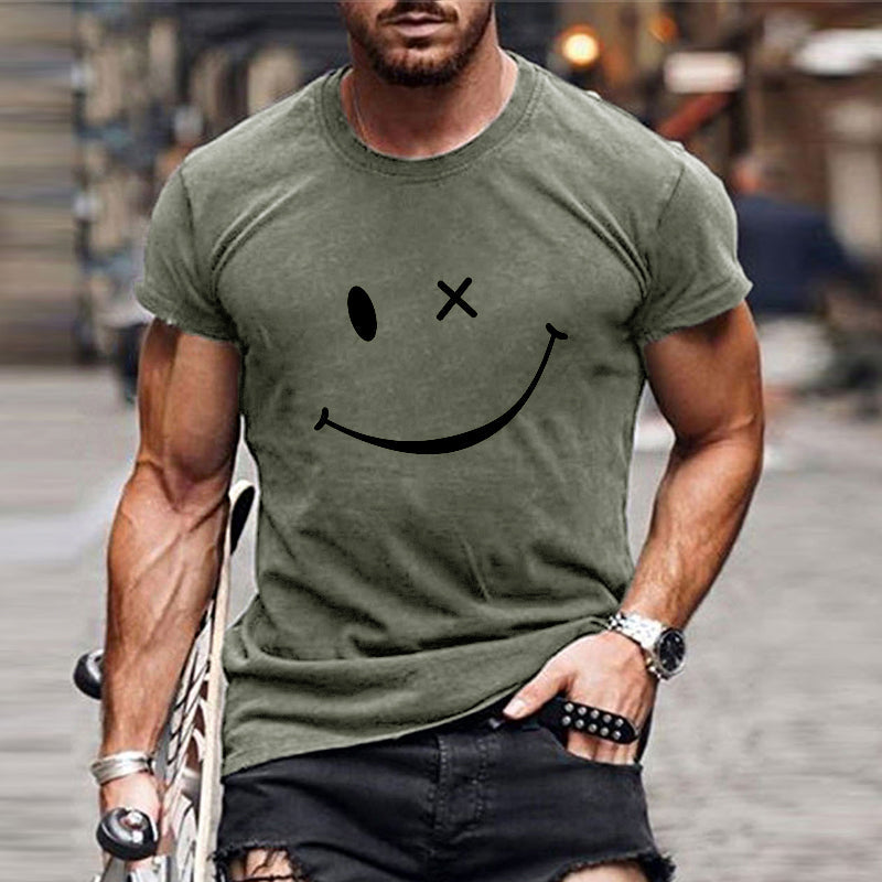 Herren-T-Shirt mit grafischem Smiley-Muster