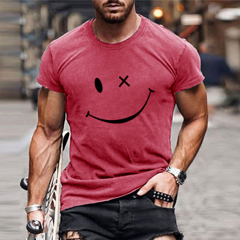 Herren-T-Shirt mit grafischem Smiley-Muster