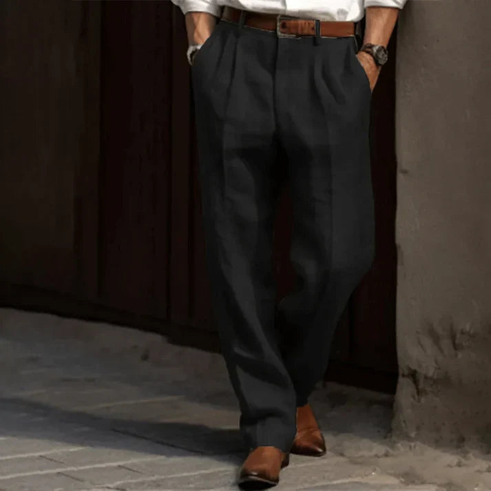 Herren Faltenhose mit hoher Taille