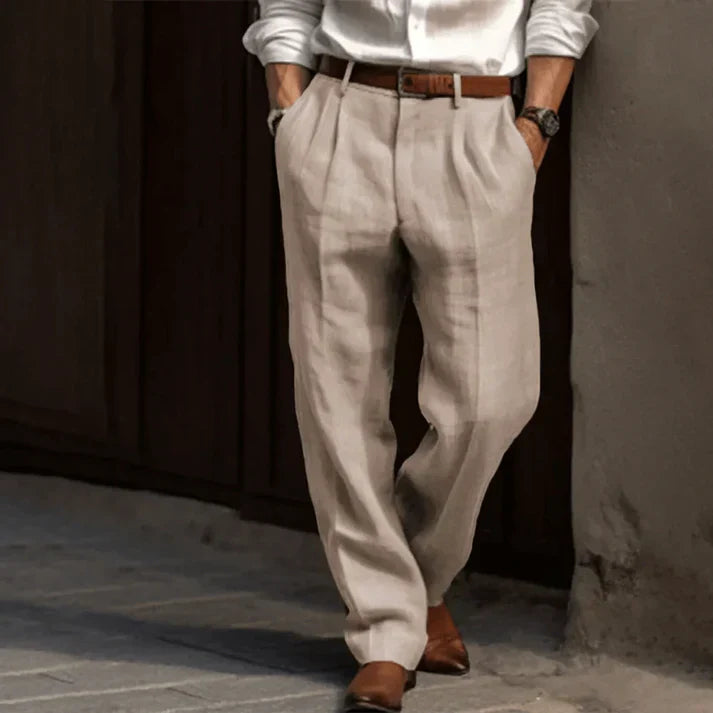 Herren Faltenhose mit hoher Taille
