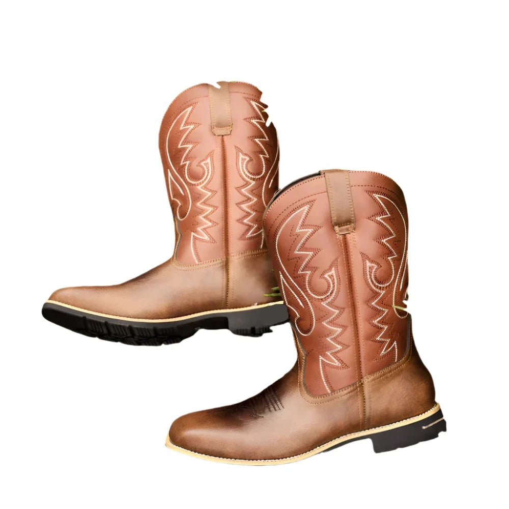 Mexikanische Retro-Herrenstiefel mit hohem Schaft und Stickdetails