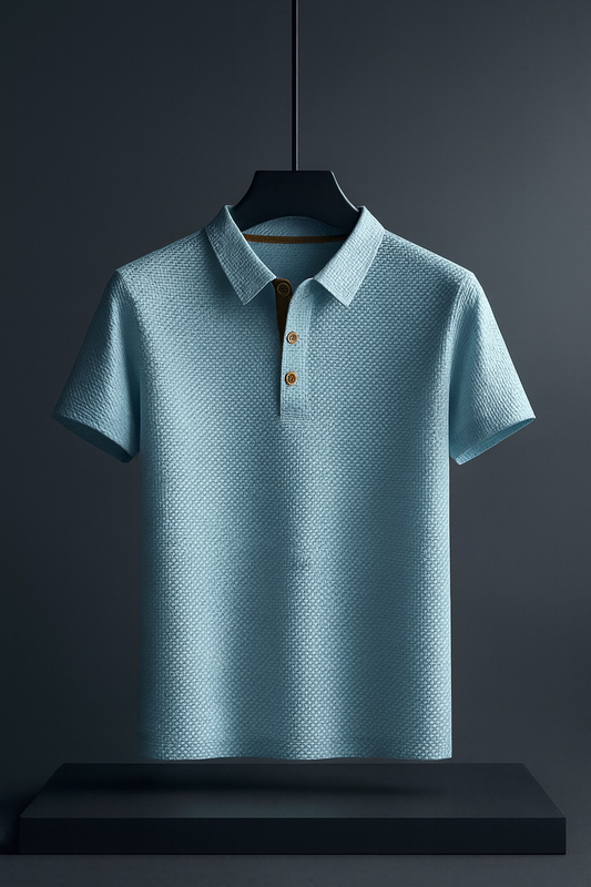 Strukturiertes Kurzarm-Poloshirt für Herren