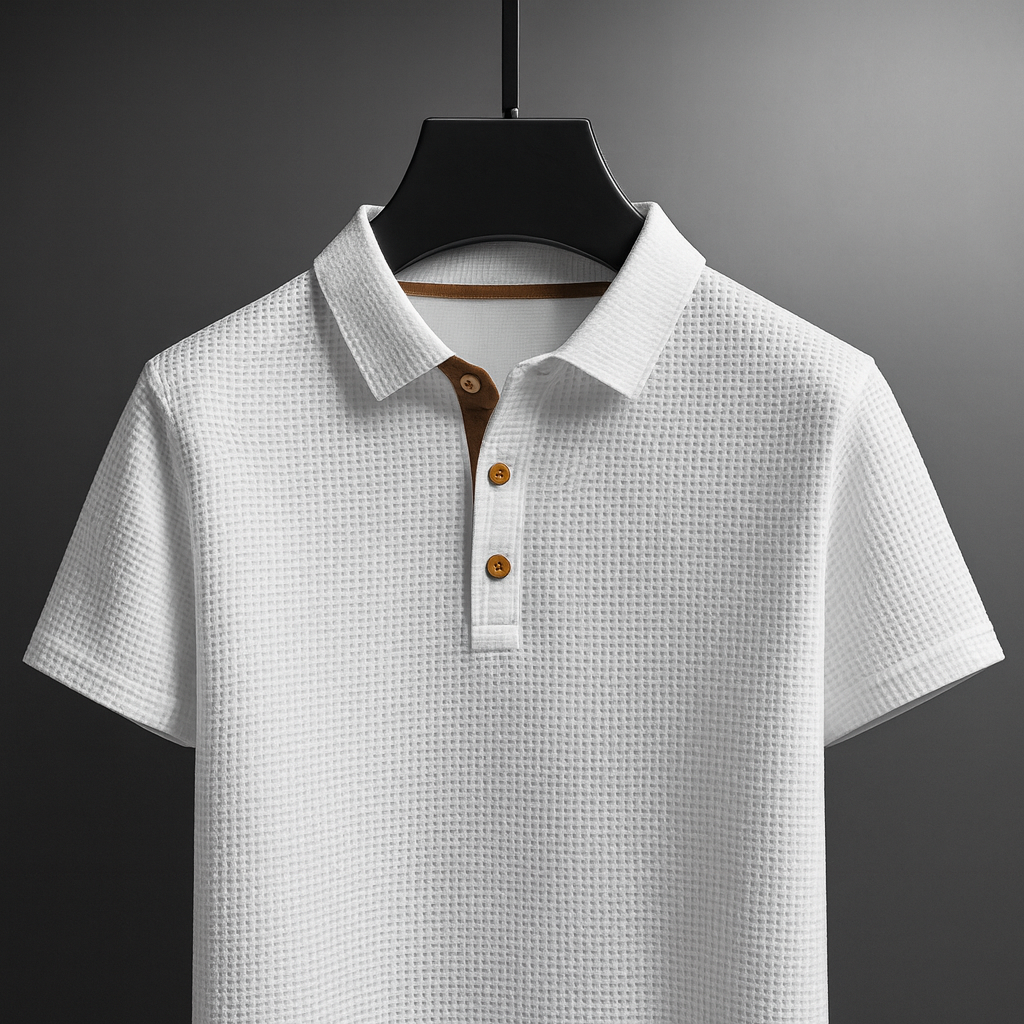 Strukturiertes Kurzarm-Poloshirt für Herren