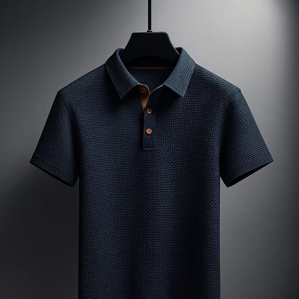 Strukturiertes Kurzarm-Poloshirt für Herren