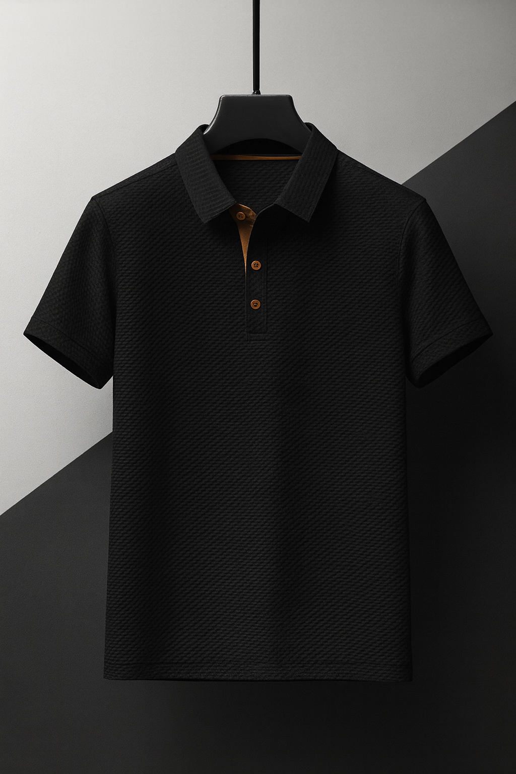 Strukturiertes Kurzarm-Poloshirt für Herren