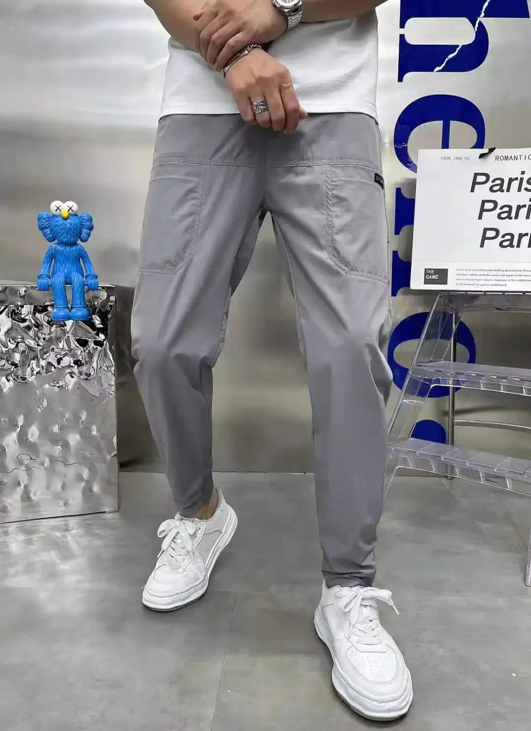 Elastische Herren-Cargo-Jogginghose mit mehreren Taschen