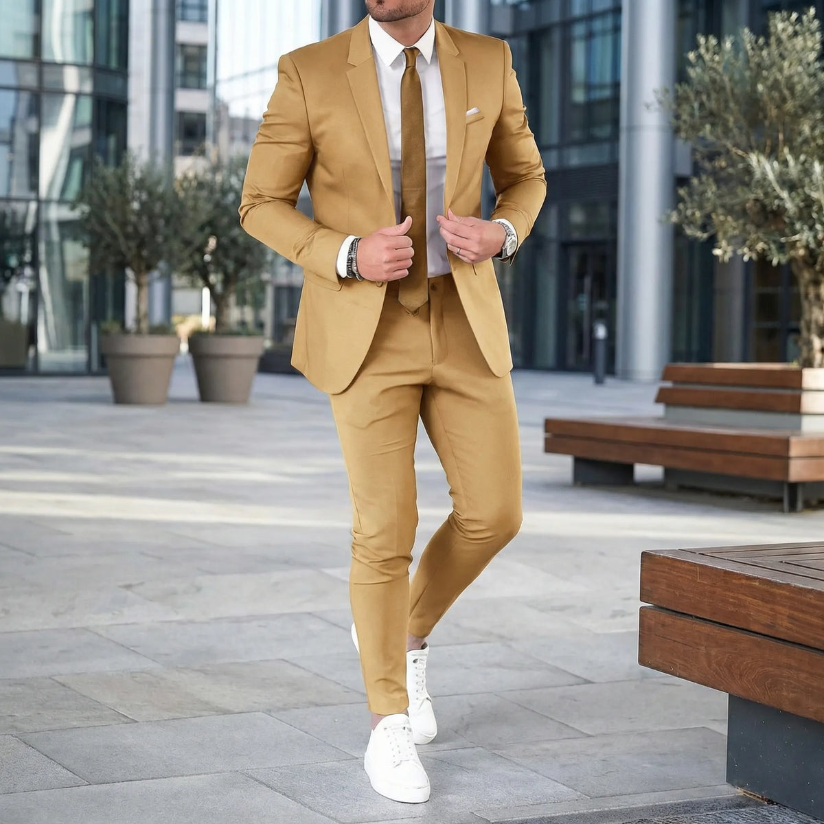 Herren-Slim-Fit-Anzug