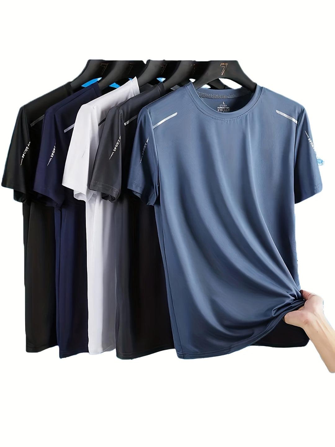 Herren-Sport-T-Shirts - Schnelltrocknend und atmungsaktiv | 5er-Pack