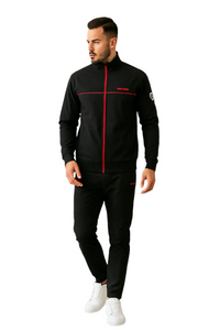 Sportliches Herren-Trainingsanzug-Set mit Tweed-Muster
