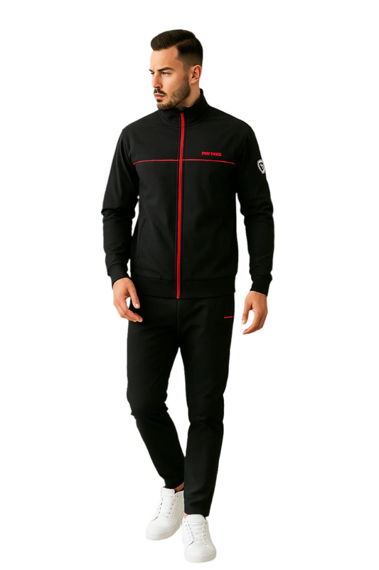 Sportliches Herren-Trainingsanzug-Set mit Tweed-Muster