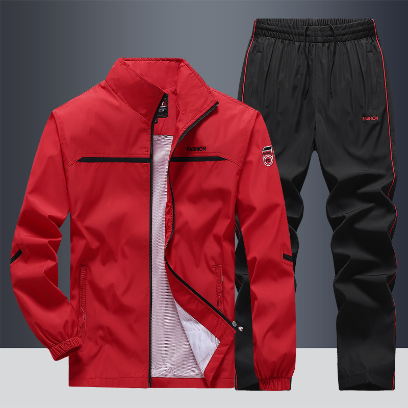 Sportliches Herren-Trainingsanzug-Set mit Tweed-Muster