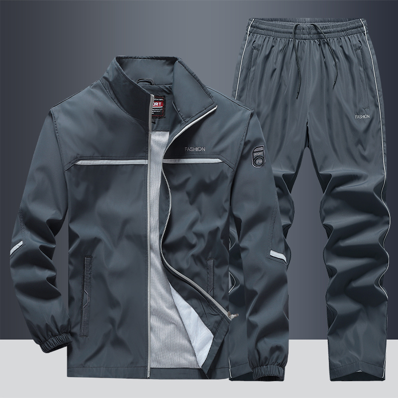 Sportliches Herren-Trainingsanzug-Set mit Tweed-Muster