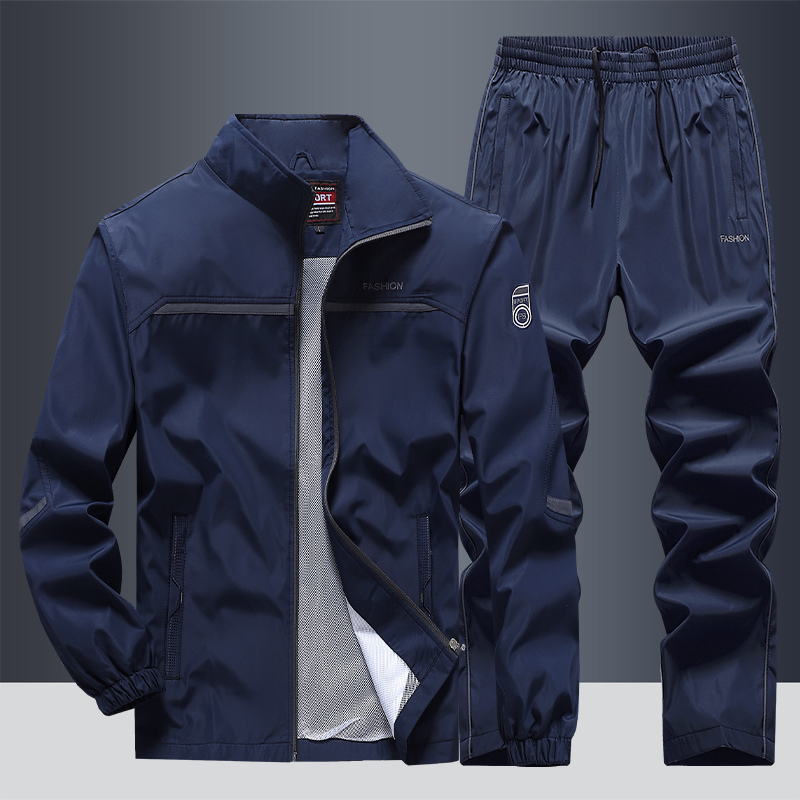 Sportliches Herren-Trainingsanzug-Set mit Tweed-Muster