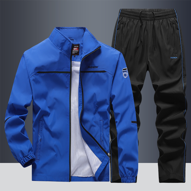 Sportliches Herren-Trainingsanzug-Set mit Tweed-Muster