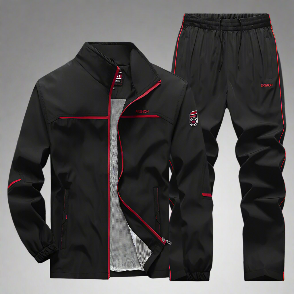 Sportliches Herren-Trainingsanzug-Set mit Tweed-Muster
