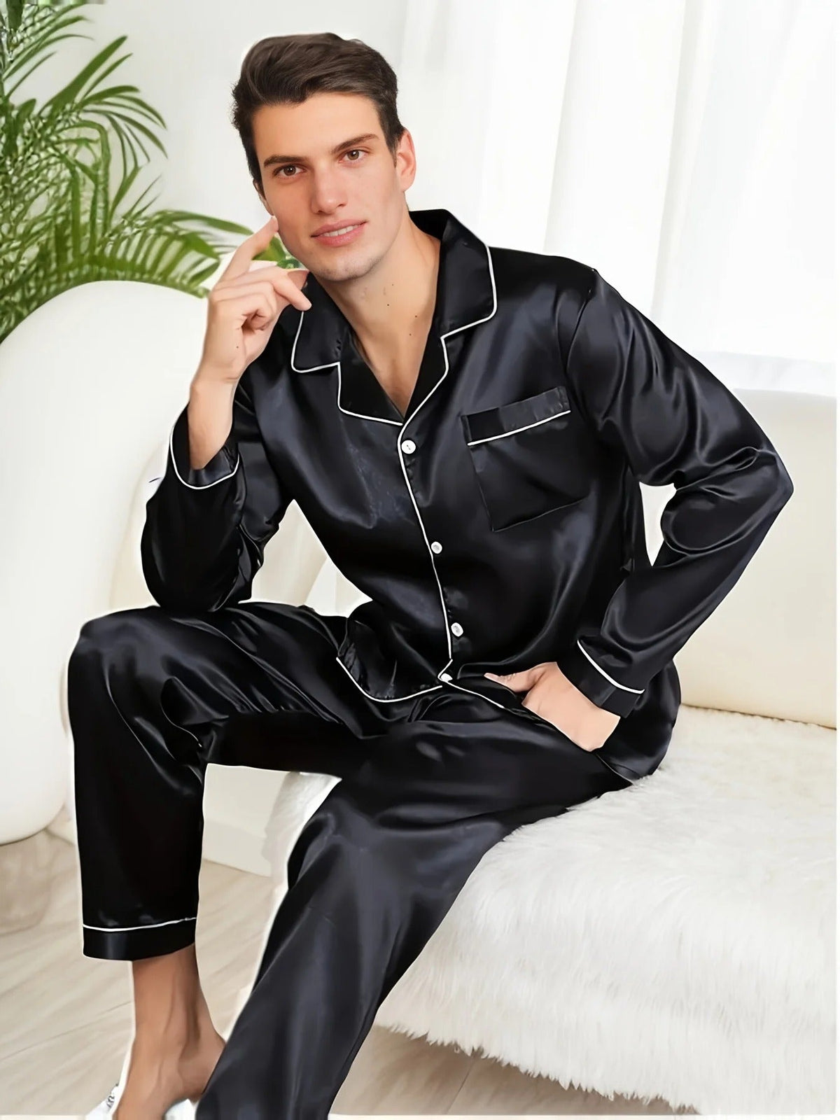 Herren-Satinpyjama