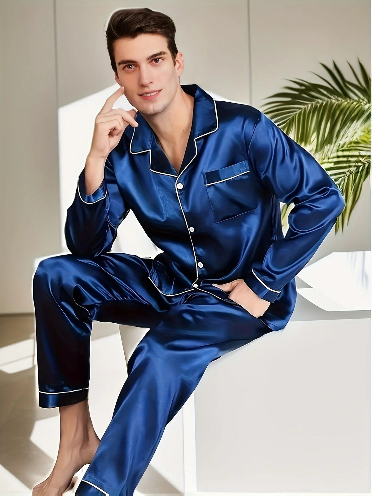 Herren-Satinpyjama