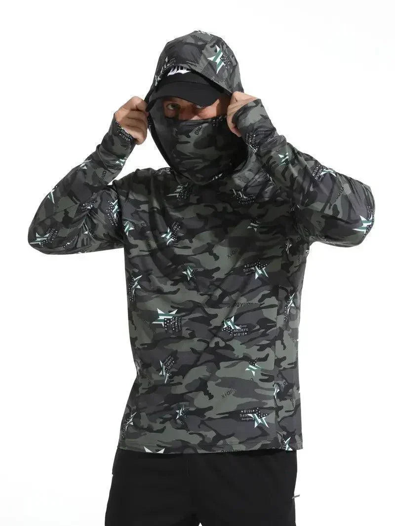 Herren UV-Schutz-Kapuzenpullover - Schnelltrocknendes Outdoor-Funktionsshirt