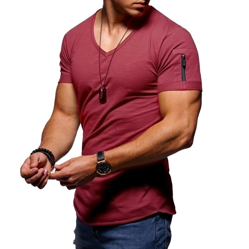 Herren T-Shirt mit V-Ausschnitt und athletischer Passform