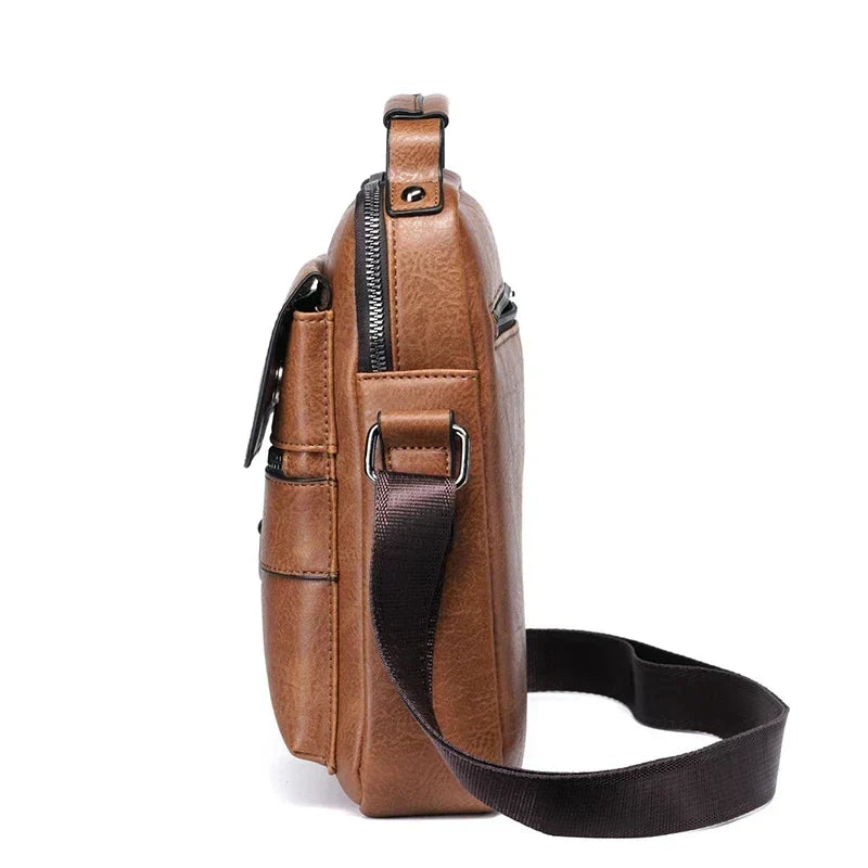 Herren-Umhängetasche aus echtem Leder – Langlebig, mit verstellbarem Riemen, ideal für die Arbeit oder den Alltag