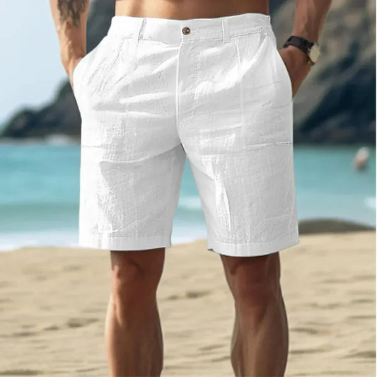 Herren-Leinenshorts mit Kordelzug