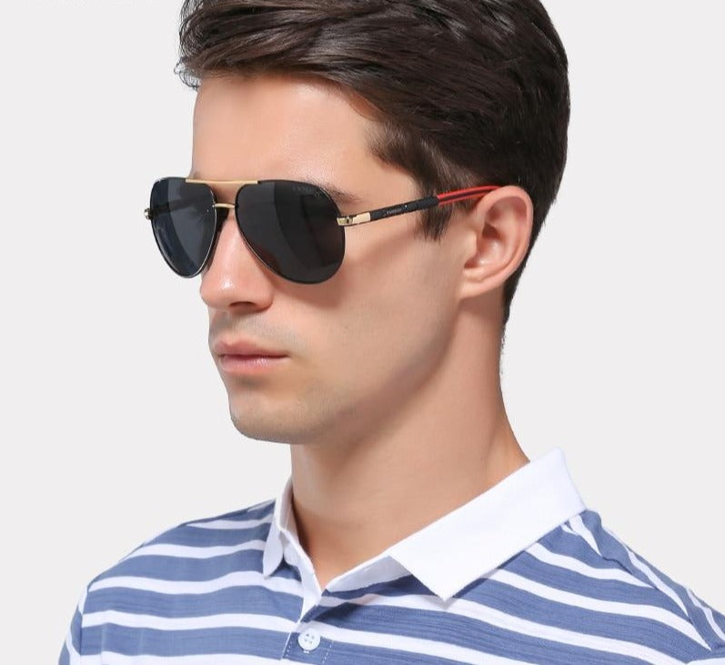 Polarisierte Vintage-Aluminium-Sonnenbrille für Herren