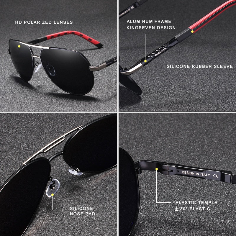 Polarisierte Vintage-Aluminium-Sonnenbrille für Herren