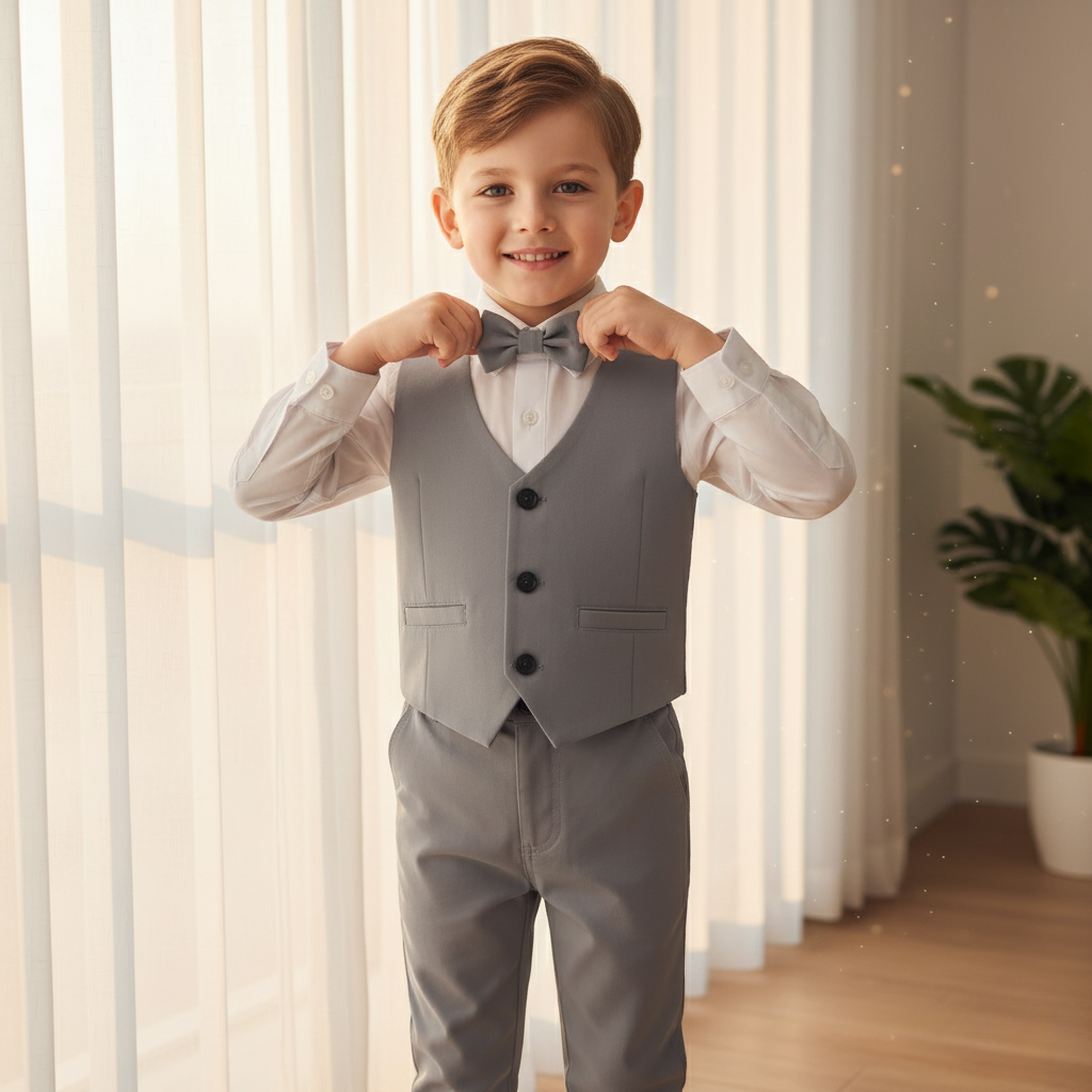 Festliches Knaben-Outfit-Set aus Baumwolle für Kleinkinder und Kinder