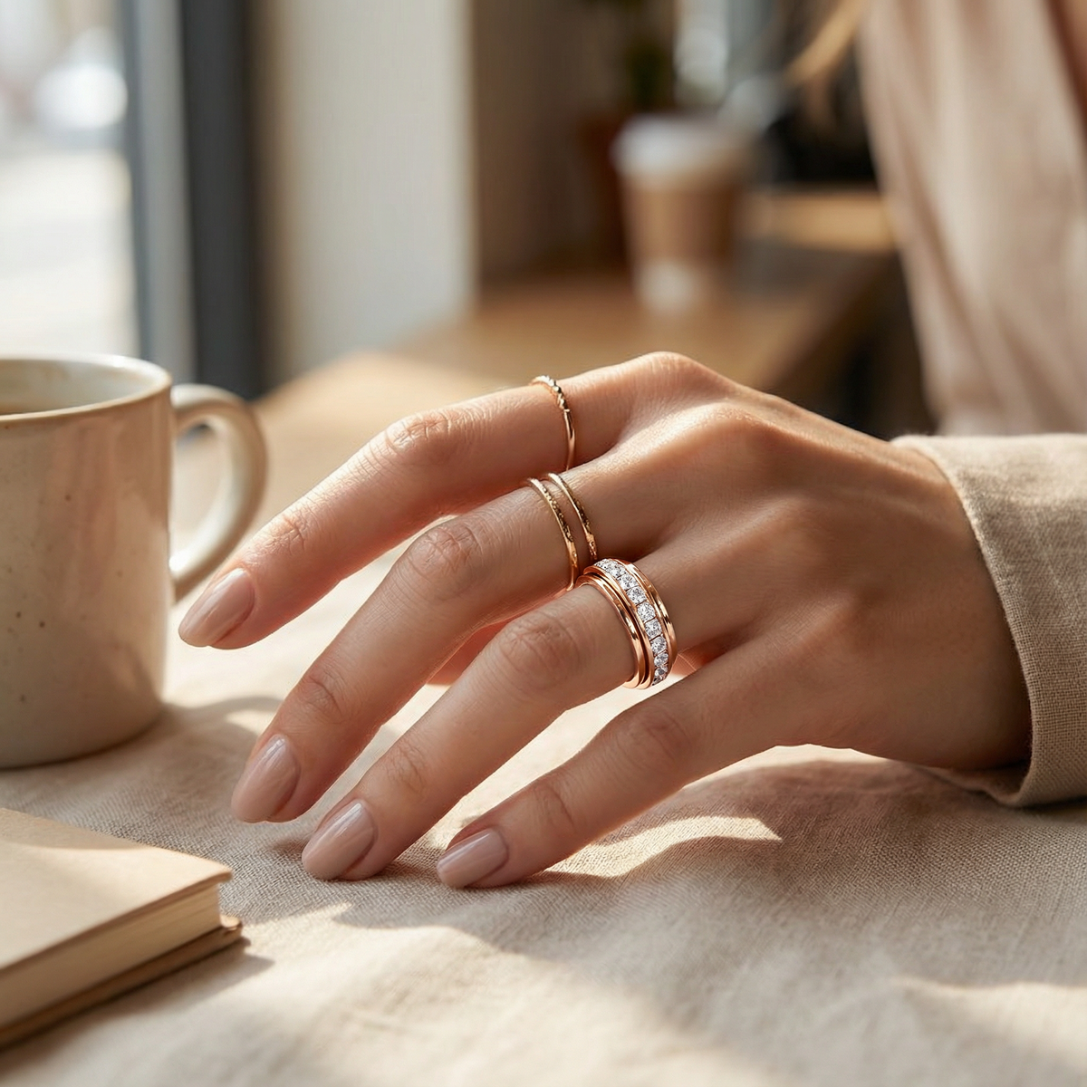Drehbarer Zirkonia-Ring