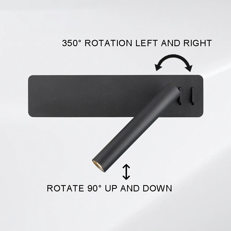 Drehbare LED-Lampe für flexibel einstellbare Bettbeleuchtung