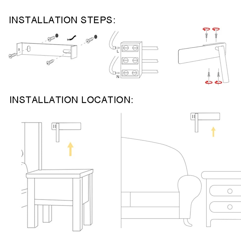 Drehbare LED-Lampe für flexibel einstellbare Bettbeleuchtung