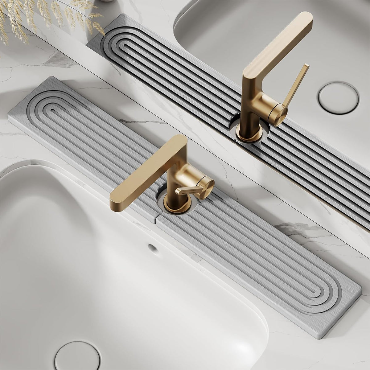 Spritzschutz-Spülbeckenmatte – Silikon-Abtropfschale für Wasserhahn mit Ablaufrillen für Küche oder Badezimmer