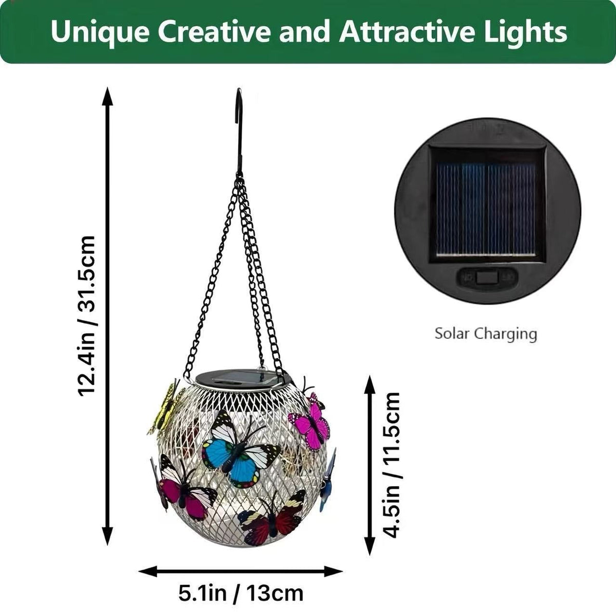 Hängende Solar-Aussenlaternen im Retro-Stil mit LED-Filament-Leuchtmittel und Metallgitter, wasserdichte Ausführung
