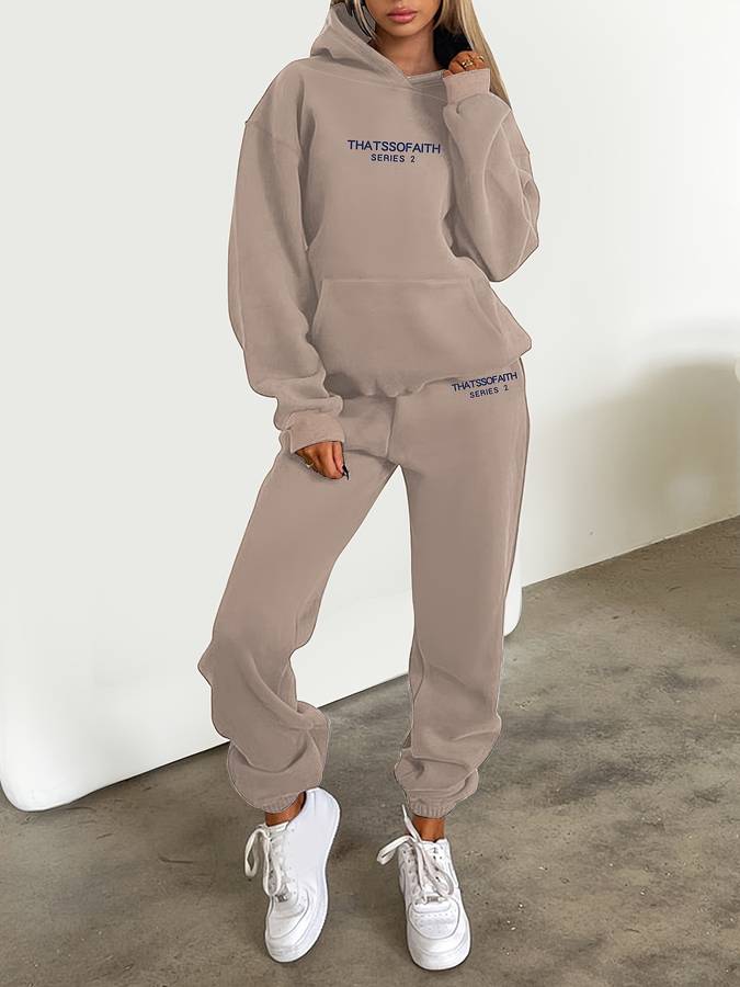 Gemütliches Damen-Athleisure-Set aus Hoodie und Jogginghose