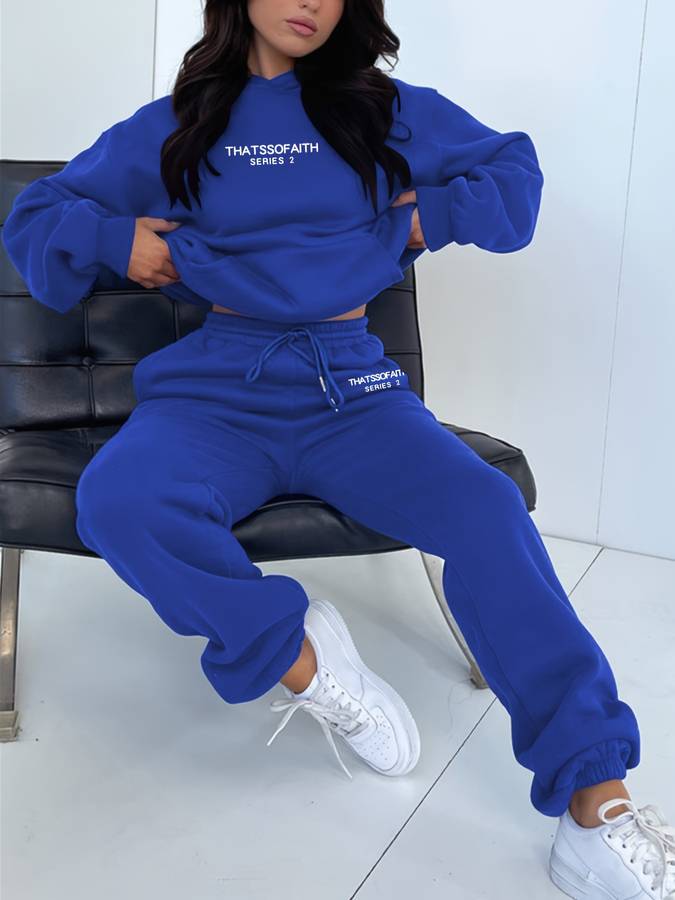 Gemütliches Damen-Athleisure-Set aus Hoodie und Jogginghose