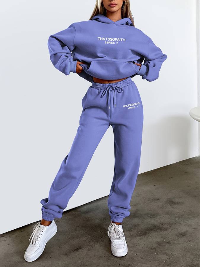 Gemütliches Damen-Athleisure-Set aus Hoodie und Jogginghose