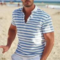 Gestreiftes Herren-Poloshirt mit offenem Kragen