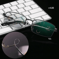 Gleitsicht-Lesebrille aus Titan für Nah und Fern