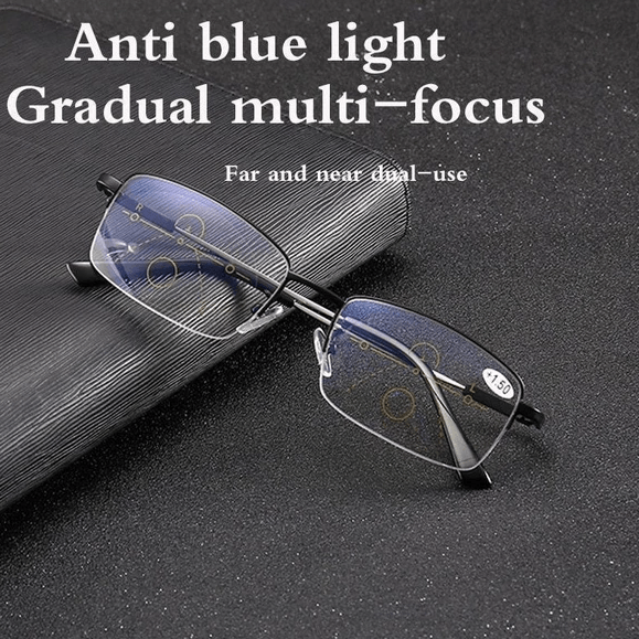 Gleitsicht-Lesebrille aus Titan für Nah und Fern