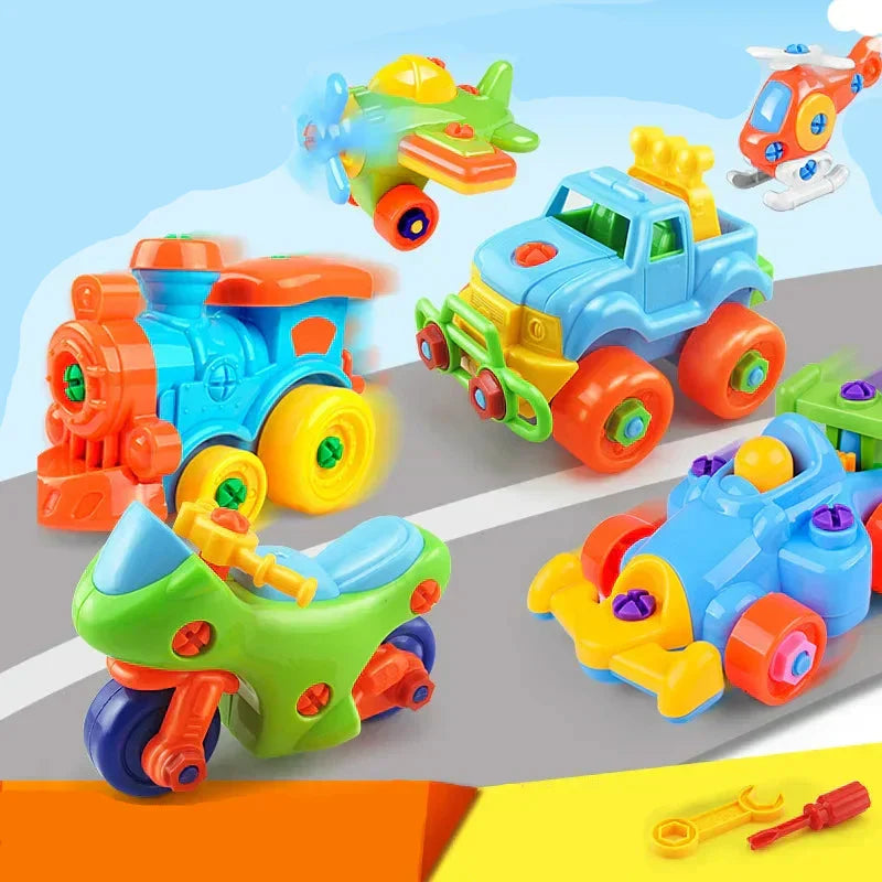 Kinder DIY Fahrzeugbauset – Zusammenbaubares Spielzeugauto Schraubset